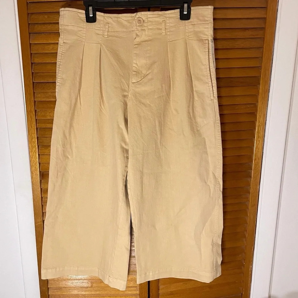 Maeve By Anthropologie Wide Leg Patch Pocket Tan Trouser Pants Women’s Size 12P
